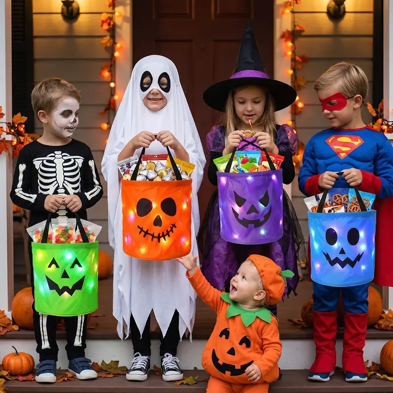 Halloween Candy Bucket with LED Lights