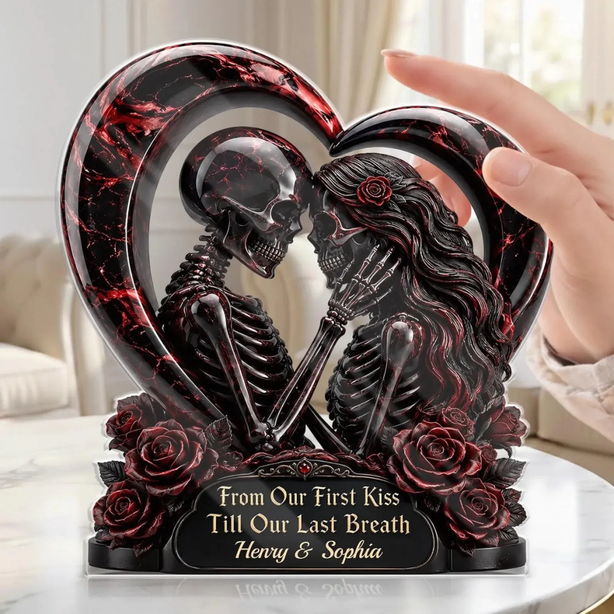 Custom Gothic Skeleton Couple Acrylic Plaque
