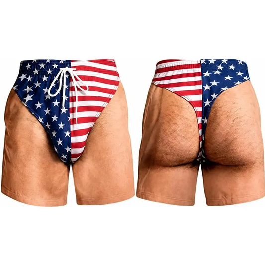 Men's Novelty Patriotic Swim Trunks