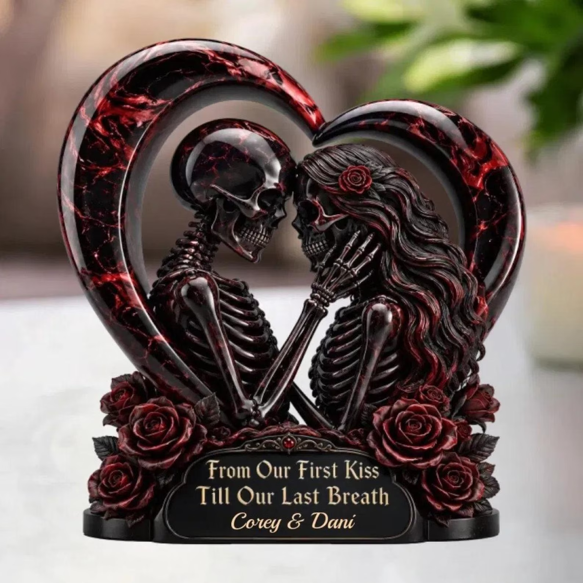 Custom Gothic Skeleton Couple Acrylic Plaque