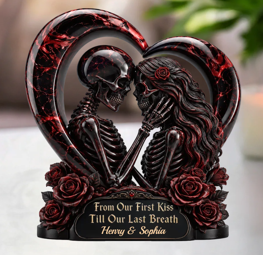 Custom Gothic Skeleton Couple Acrylic Plaque