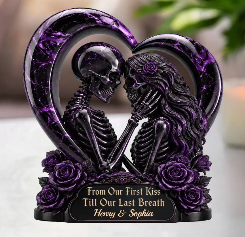 Custom Gothic Skeleton Couple Acrylic Plaque