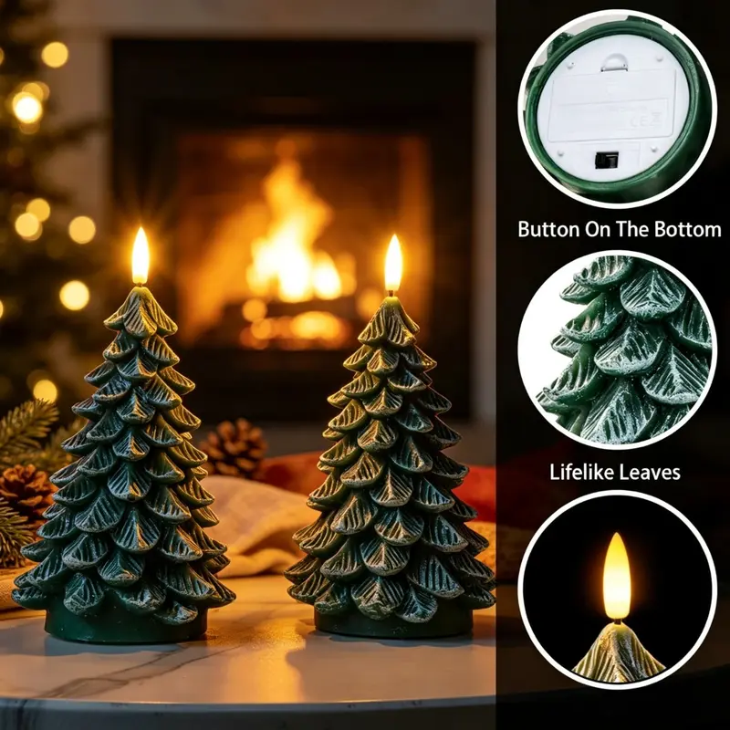 Christmas Tree Candles with 6 Hours Timer