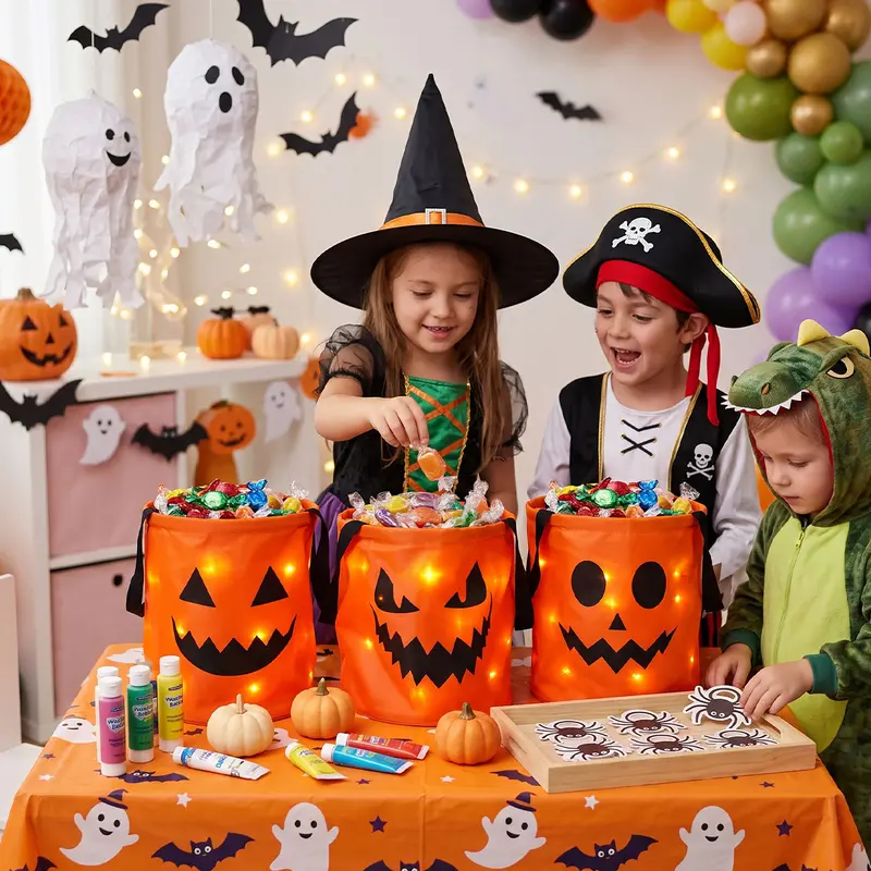 Halloween Candy Bucket with LED Lights